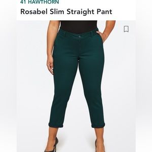 41 Hawthorn Rosabel slim straight pant, size 16W, forest green